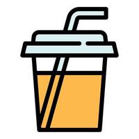 Mango smoothie icon, outline style vector