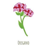 Oregano plant icon, cartoon style vector