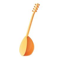 Turkish string instrument icon, cartoon style vector