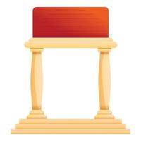 Column arch icon, cartoon style vector