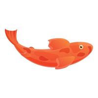 Colorful koi fish icon, cartoon style vector