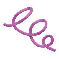 Pink serpentine icon, cartoon style vector