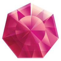 Pink ruby icon, cartoon style vector