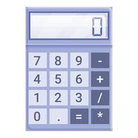 Business calculator icon, cartoon style vector