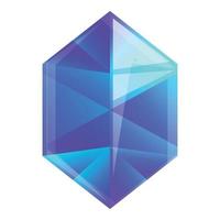 Game blue gemstone icon, cartoon style vector