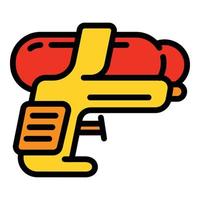 Squirt gun icon, outline style vector