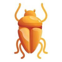 icono de insecto de oro de Egipto, estilo de dibujos animados vector