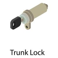 Trunk lock car icon, isometric style vector