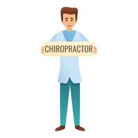 Chiropractor clinic icon, cartoon style vector