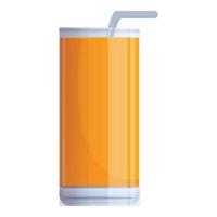 Summer orange juice icon, cartoon style vector