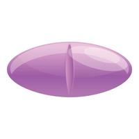 Pink capsule icon, cartoon style vector
