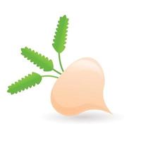 White radish icon, cartoon style vector