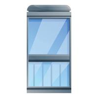 Glass elevator icon, cartoon style vector