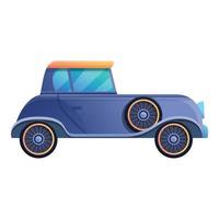 icono de coche retro cómico, estilo de dibujos animados vector