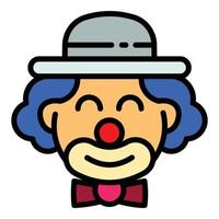 Circus clown icon, outline style vector