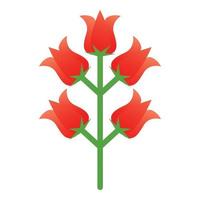 Egypt flower icon, cartoon style vector