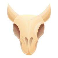 Cow skull icon, cartoon style vector