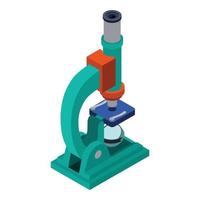 Lab microscope icon, isometric style vector