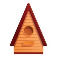 Season bird house icon, cartoon style vector