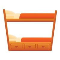 Furniture bunk bed icon, cartoon style vector