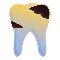 Tooth decay icon, cartoon style vector