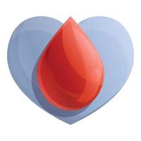 icono de transfusión de sangre, estilo de dibujos animados vector