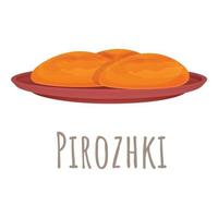 icono de pirozhki, estilo de dibujos animados vector