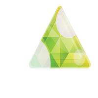 Triangular gem icon, cartoon style vector