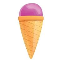 icono de cono de helado de frutas, estilo de dibujos animados vector