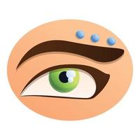 Eyebrow piercing icon, cartoon style vector