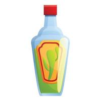 Tequila bottle icon, cartoon style vector