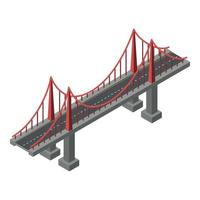 icono de puente de soporte, estilo isométrico vector