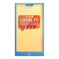 Smartphone loyalty program icon, cartoon style vector