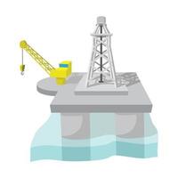 torre de perforación de petróleo en dibujos animados de mar vector
