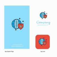 Protected internet Company Logo App Icon and Splash Page Design Creative Business App Design Elements vector