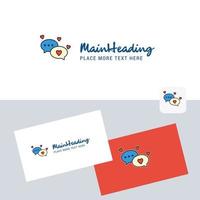 Romantic chat vector logotype with business card template Elegant corporate identity Vector