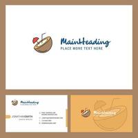 Coconut Logo design with Tagline Front and Back Busienss Card Template Vector Creative Design