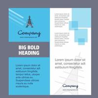 Eiffel tower Company Brochure Title Page Design Company profile annual report presentations leaflet Vector Background