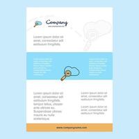 Template layout for Search on cloud comany profile annual report presentations leaflet Brochure Vector Background