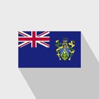 Pitcairn Islnand flag Long Shadow design vector