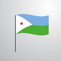 bandera ondeante de djibouti vector