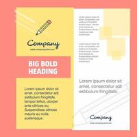 Pencil Company Brochure Title Page Design Company profile annual report presentations leaflet Vector Background