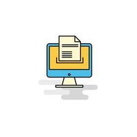 Flat Document downloading Icon Vector