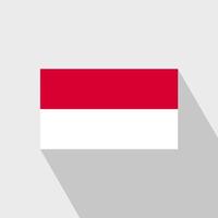 Monaco flag Long Shadow design vector