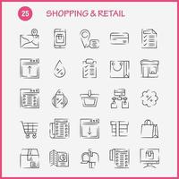 Shopping Hand Drawn Icon Pack For Designers And Developers Icons Of Location Chat Sms Shopping Mail Mail Box Shopping Vector