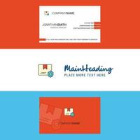 Beautiful Protected document Logo and business card vertical Design Vector