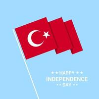 Turkey Independence day typographic design with flag vector