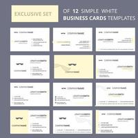 Set of 12 Mustache Creative Busienss Card Template Editable Creative logo and Visiting card background vector