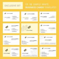 Set of 12 Wheat Creative Busienss Card Template Editable Creative logo and Visiting card background vector