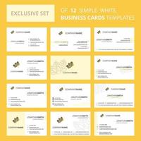 Set of 12 Wheat Creative Busienss Card Template Editable Creative logo and Visiting card background vector